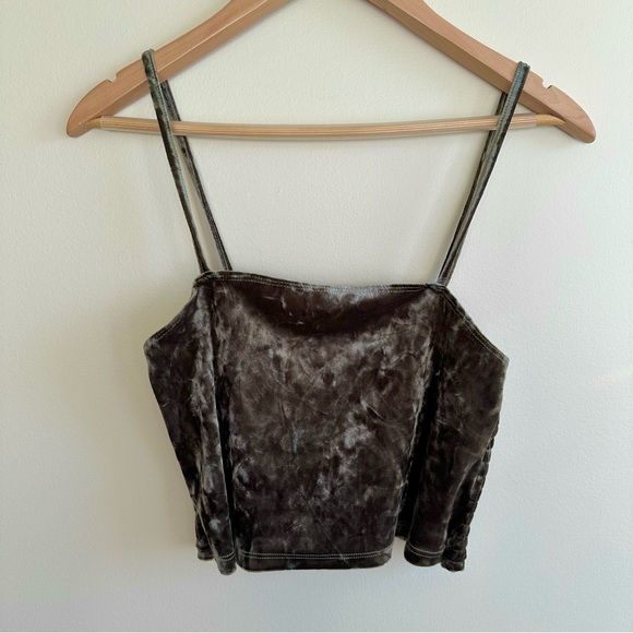 DONT ASK WHY Green Crushed Velvet Tanktop - Picture 1 of 4